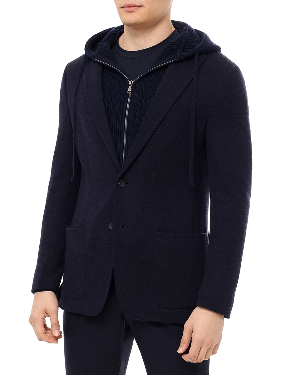 Пиджак из шерсти и хлопка FRADI 252WN6187/89/SJK.JACKET_GW Синий  Фото 4