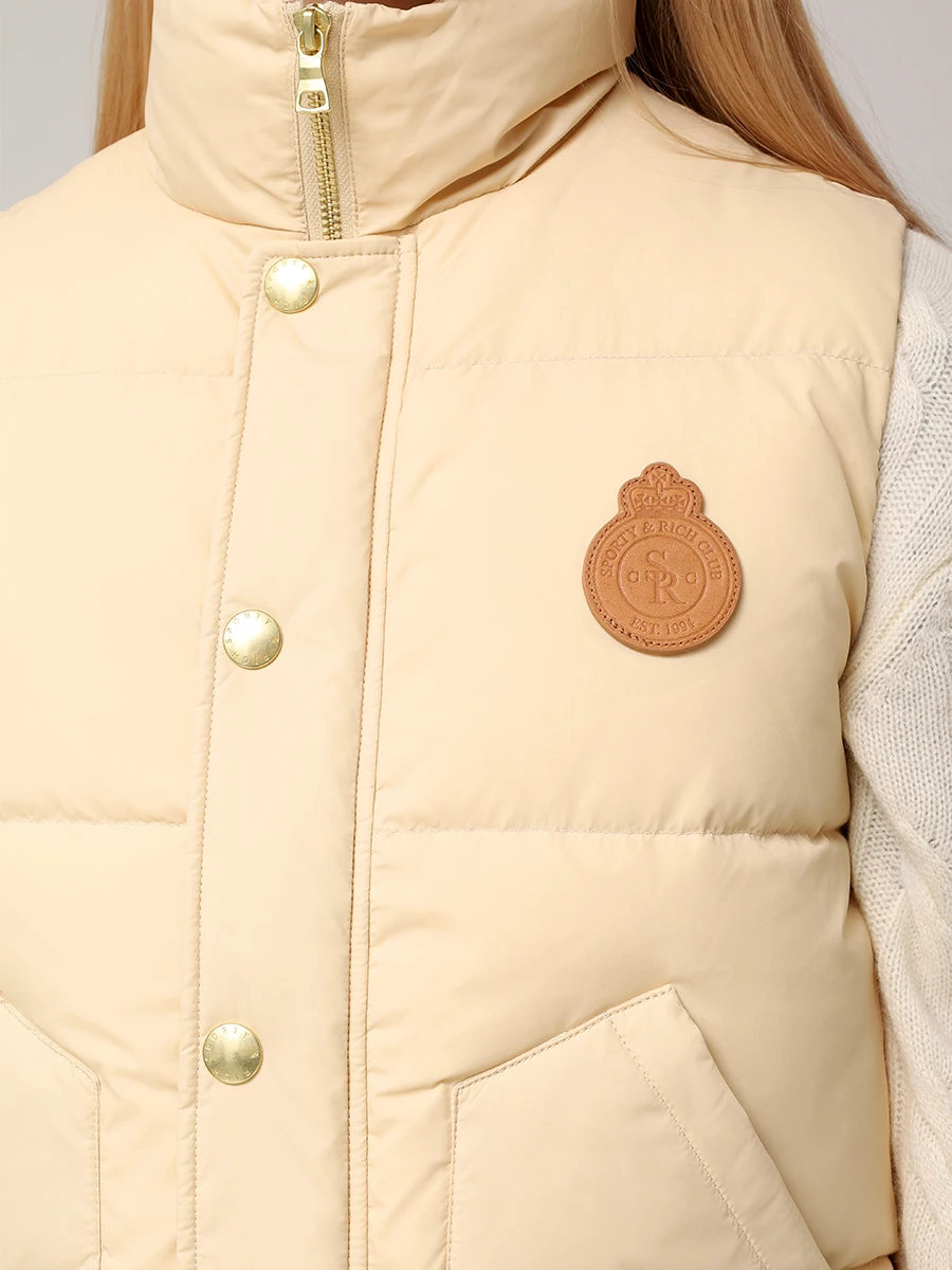 Жилет стеганый SPORTY & RICH OW018512202BE20/3877 Молочный Бежевый  Фото 5