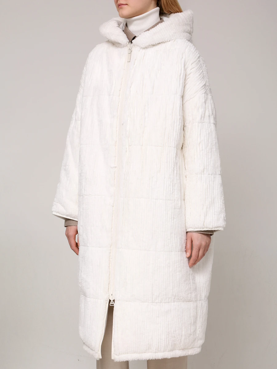 

Пуховик двусторонний с мехом кролика, Белый, 25WFM06620K23X A1059