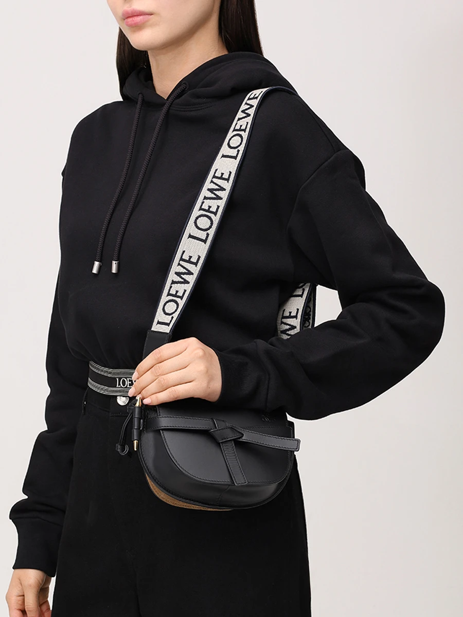 Сумка кожаная LOEWE A650N46X13 1100 Черный  Фото 2