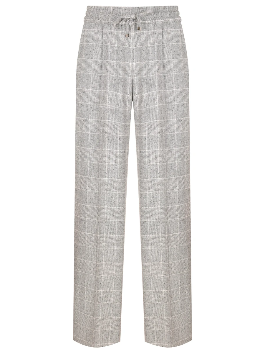 Брюки из шерсти и шелка KITON D56106K0541E02000 Серый 