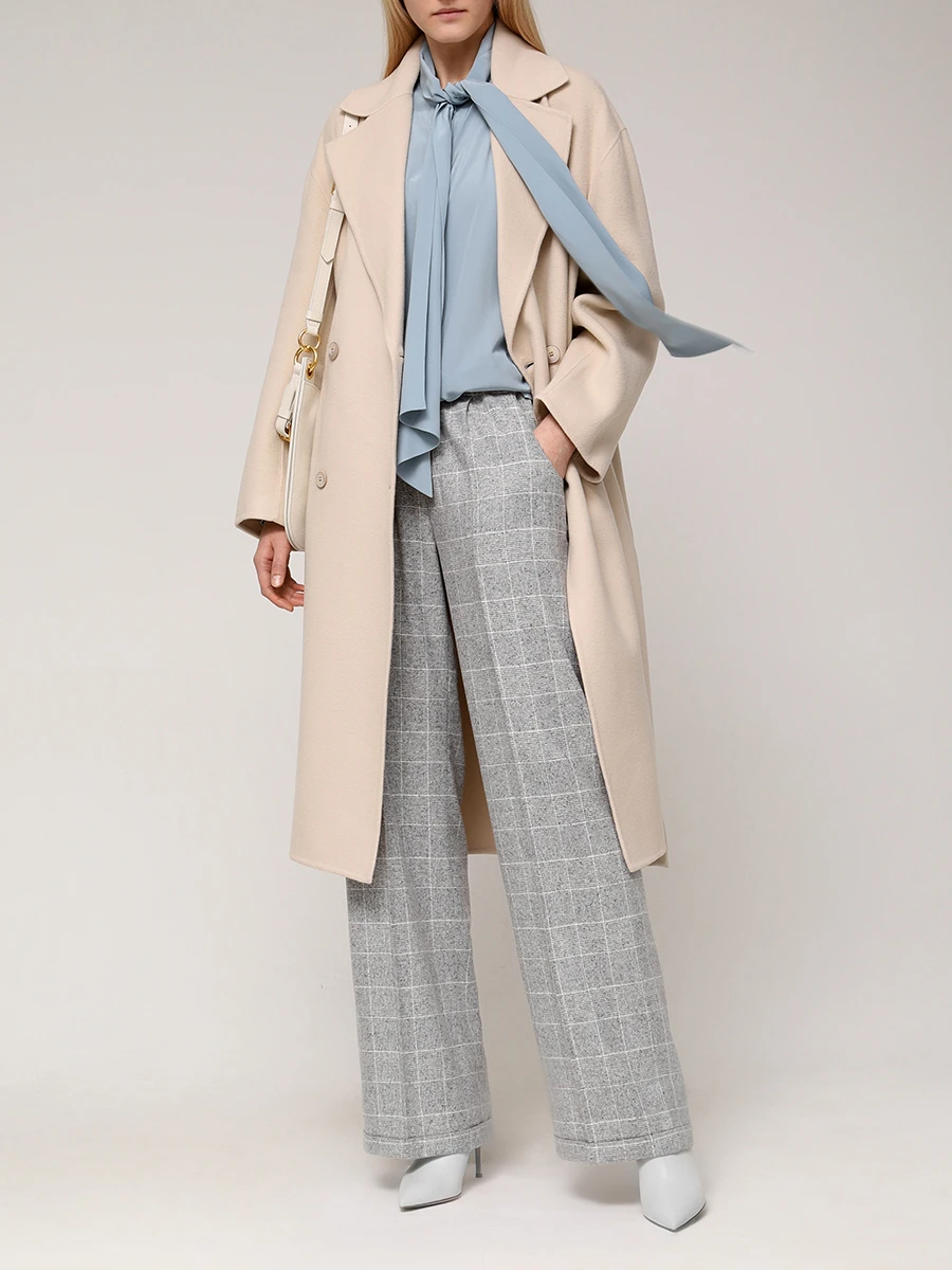 Брюки из шерсти и шелка KITON D56106K0541E02000 Серый  Фото 2