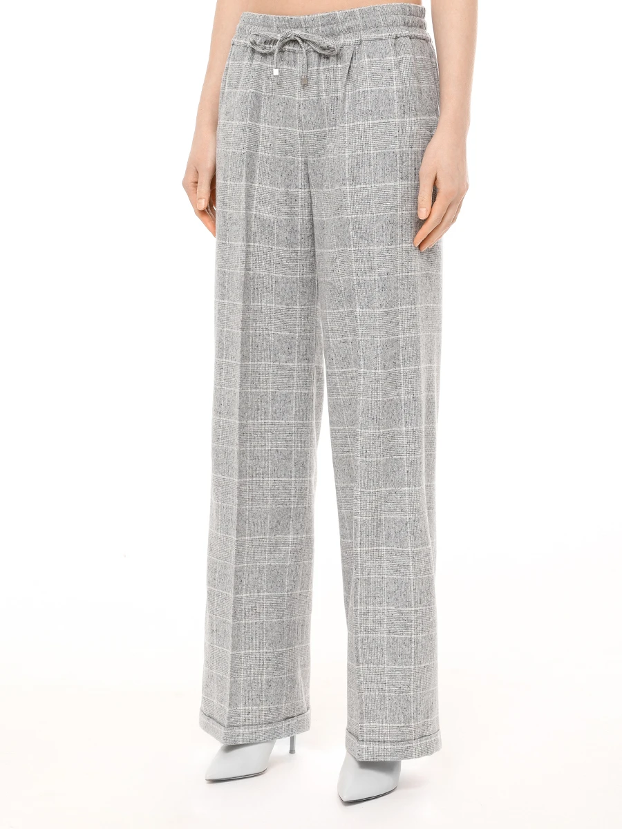 Брюки из шерсти и шелка KITON D56106K0541E02000 Серый  Фото 3