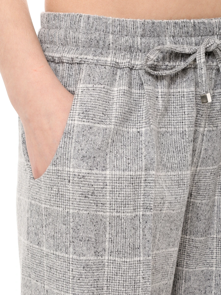 Брюки из шерсти и шелка KITON D56106K0541E02000 Серый  Фото 6