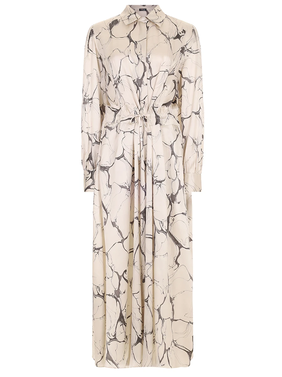 

Платье шелковое, Кремовый, D58334K0561E07006