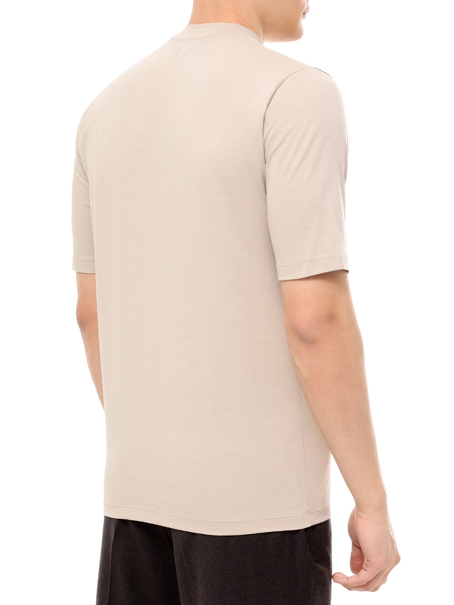 Футболка хлопковая DANIELE FIESOLI 0682 T/SHIRT LUPETTO COTONE ELAST 131 BEIGE Бежевый  Фото 3