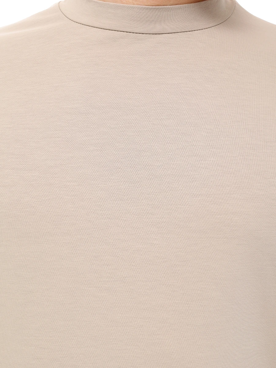 Футболка хлопковая DANIELE FIESOLI 0682 T/SHIRT LUPETTO COTONE ELAST 131 BEIGE Бежевый  Фото 5