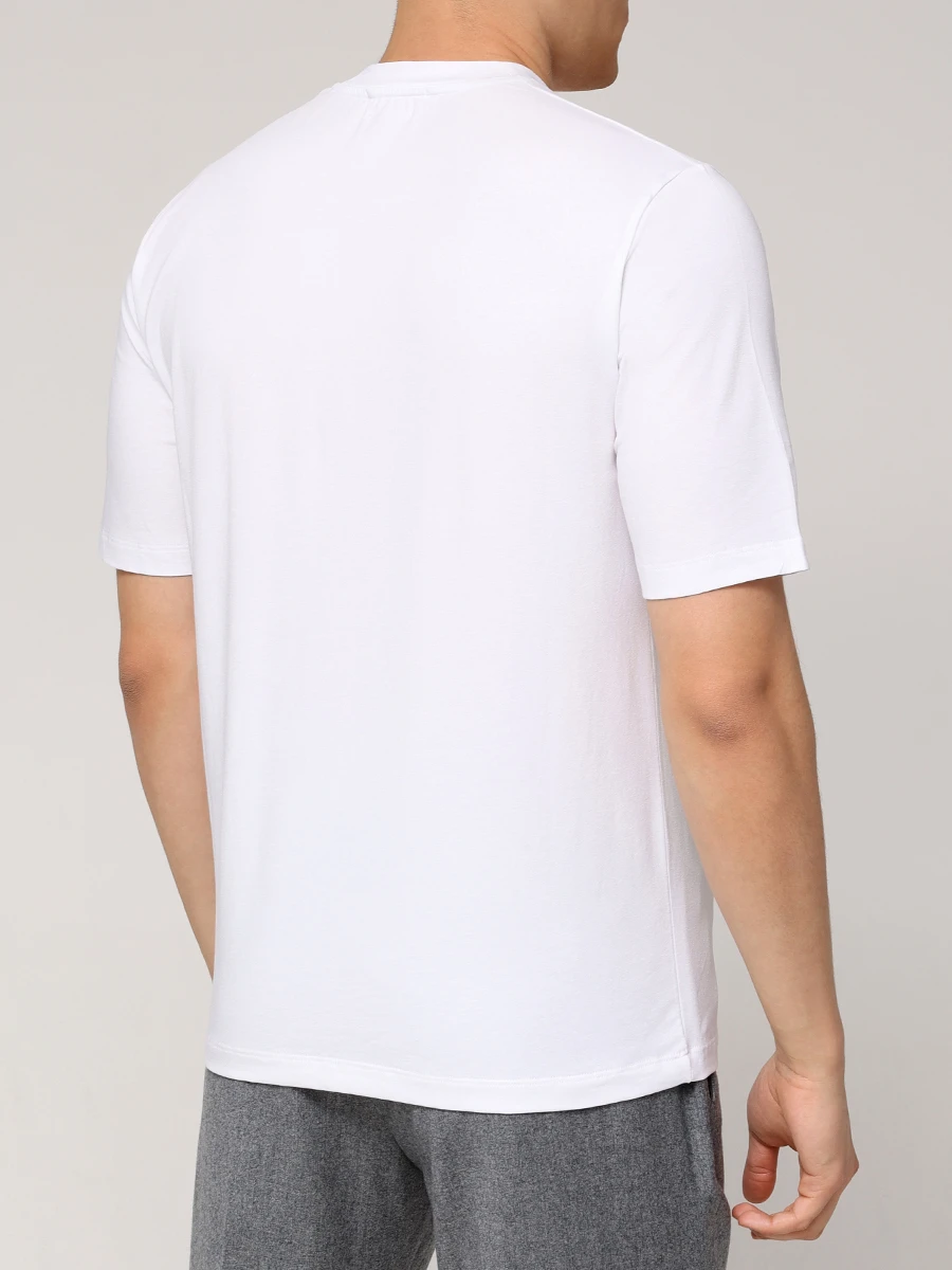 Футболка хлопковая DANIELE FIESOLI 0682 T/SHIRT LUPETTO COTTONE ELAST 01 BCO Белый  Фото 3