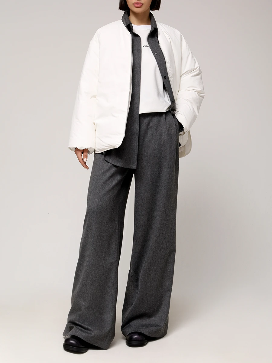 Пуховик однотонный JIL SANDER J40AF0144 J70008 100 Белый  Фото 2