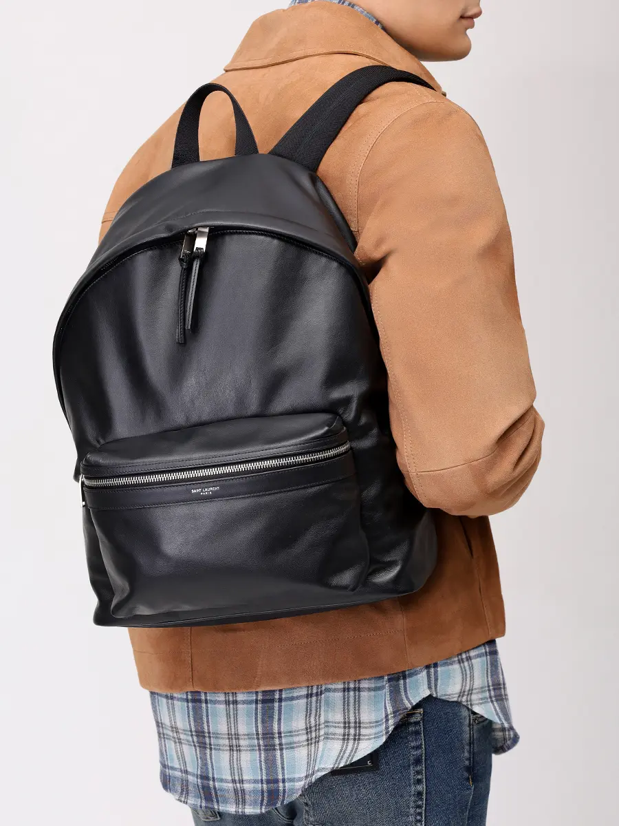 Рюкзак кожаный City SAINT LAURENT 534967 0AY3F 1000 Черный  Фото 2