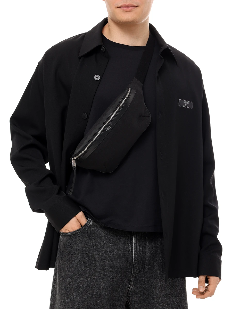 Сумка текстильная SAINT LAURENT 557831 GIVLE 1000 Черный  Фото 2