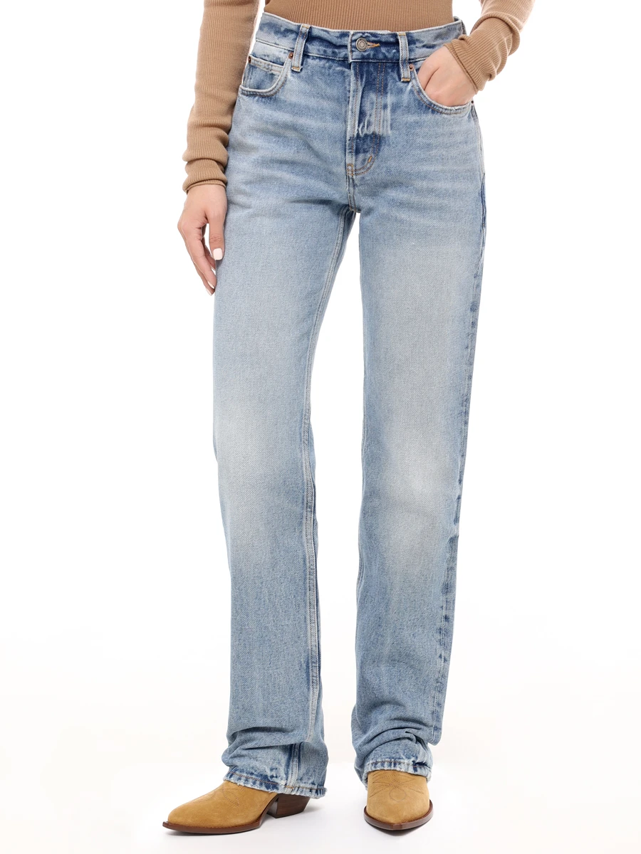 Джинсы хлопковые SAINT LAURENT 782393 Y19XA 4419 Голубой  Фото 4