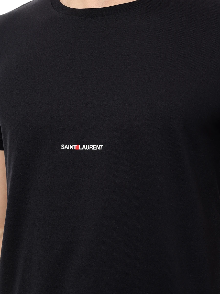 Футболка хлопковая SAINT LAURENT 464572 YB2DQ 1000 Черный  Фото 5