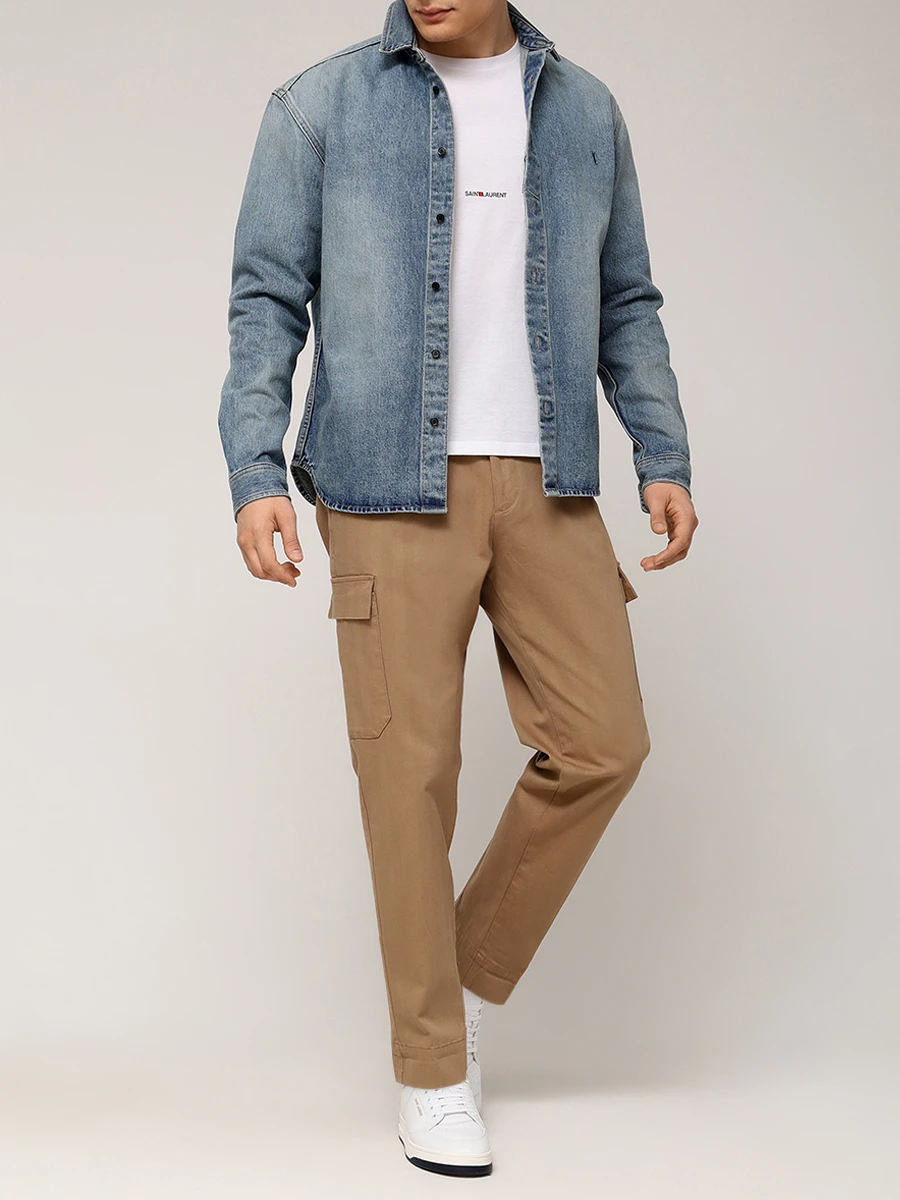 Футболка хлопковая SAINT LAURENT 464572 YB2DQ 9000 Белый  Фото 2