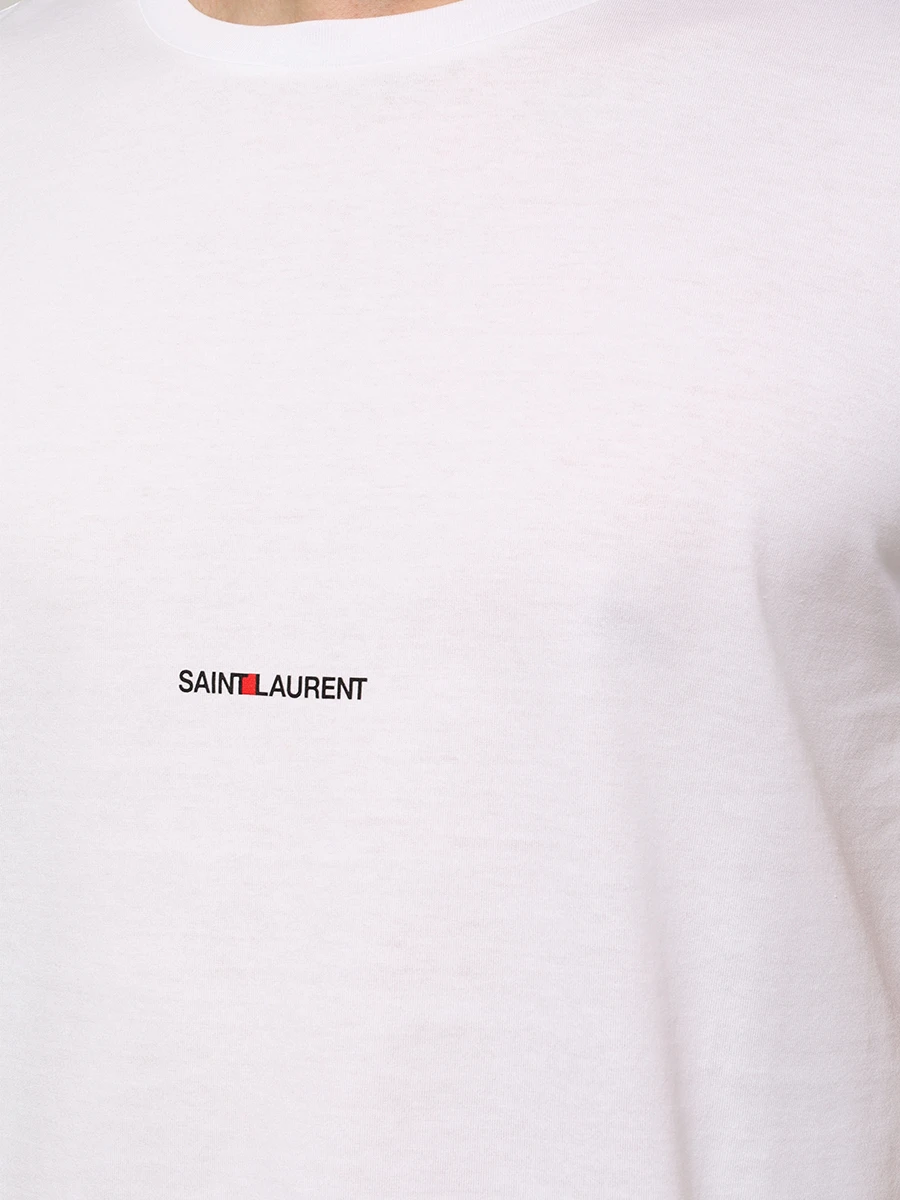 Футболка хлопковая SAINT LAURENT 464572 YB2DQ 9000 Белый  Фото 5