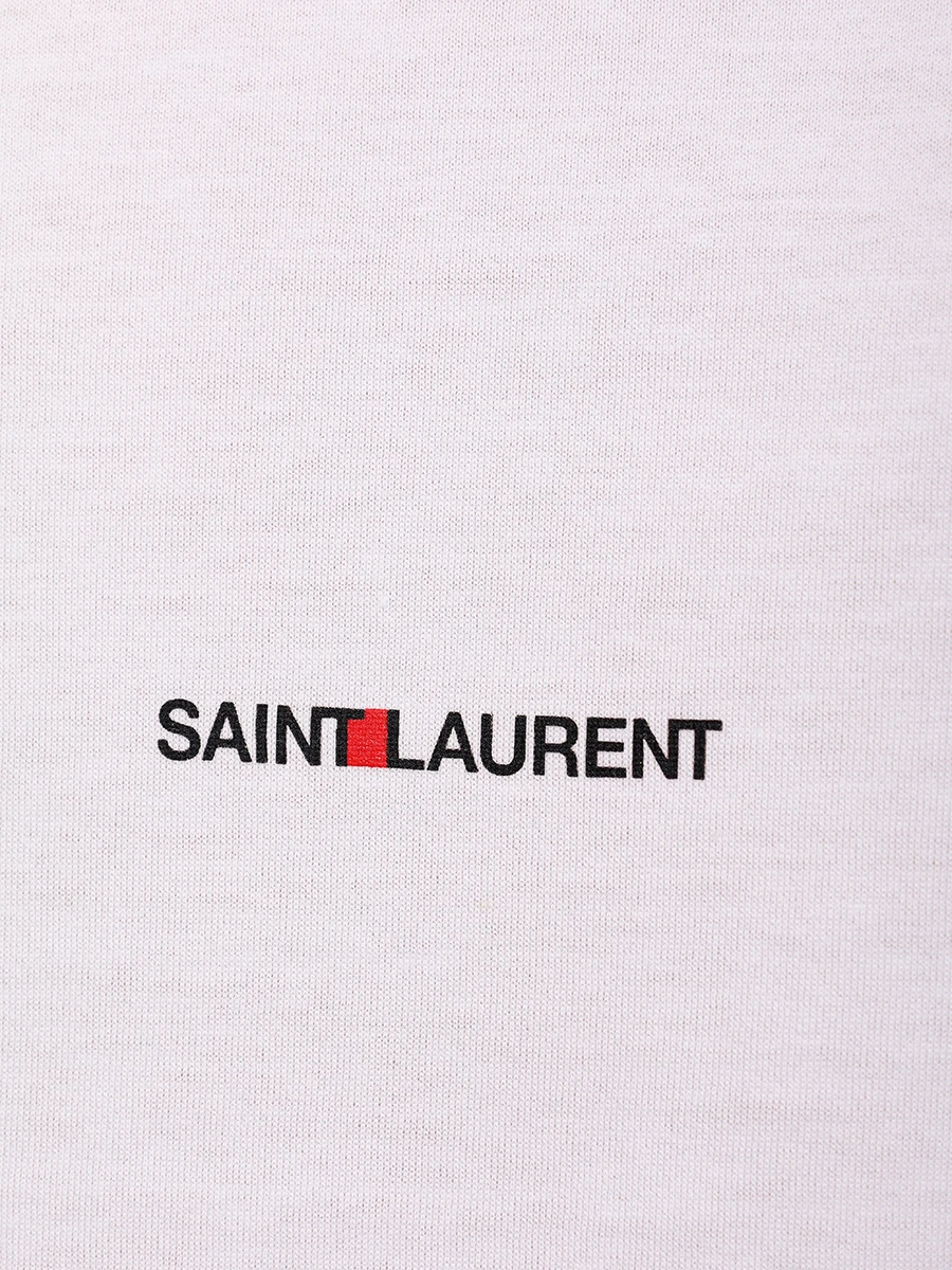 Футболка хлопковая SAINT LAURENT 464572 YB2DQ 9000 Белый  Фото 6