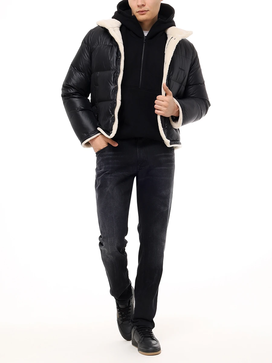 Худи хлопковое SAINT LAURENT 802136 Y36SW 1000 Черный  Фото 2