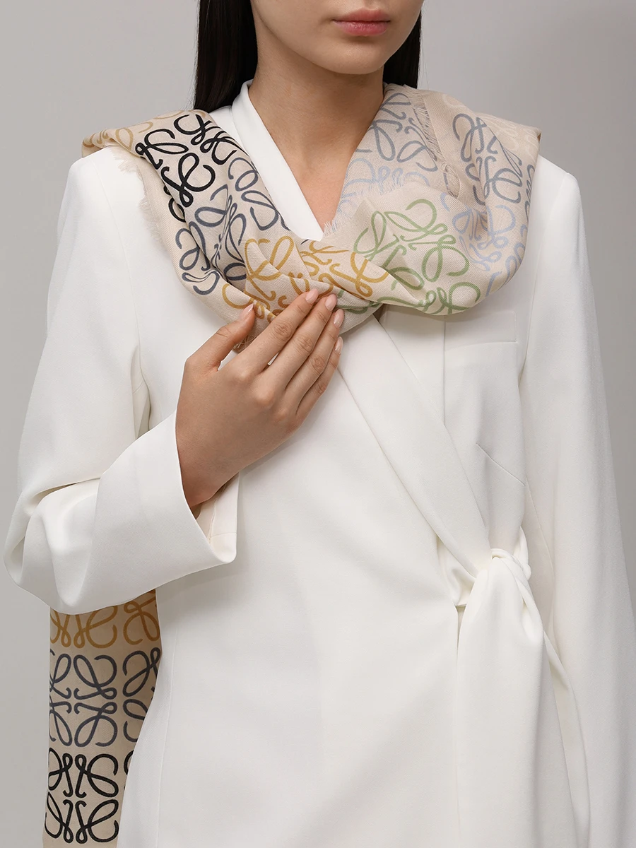 Шарф льняной LOEWE F603253X01 9965 Бежевый  Фото 2