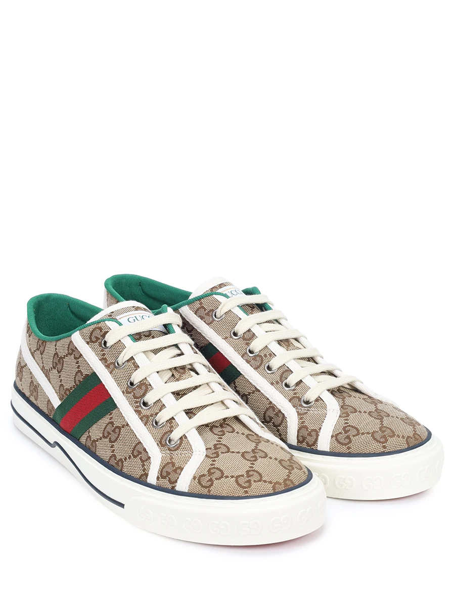 Кеды текстильные G Gucci Tennis 1977 GUCCI 606111 HVK20 9766 Бежевый  Фото 2