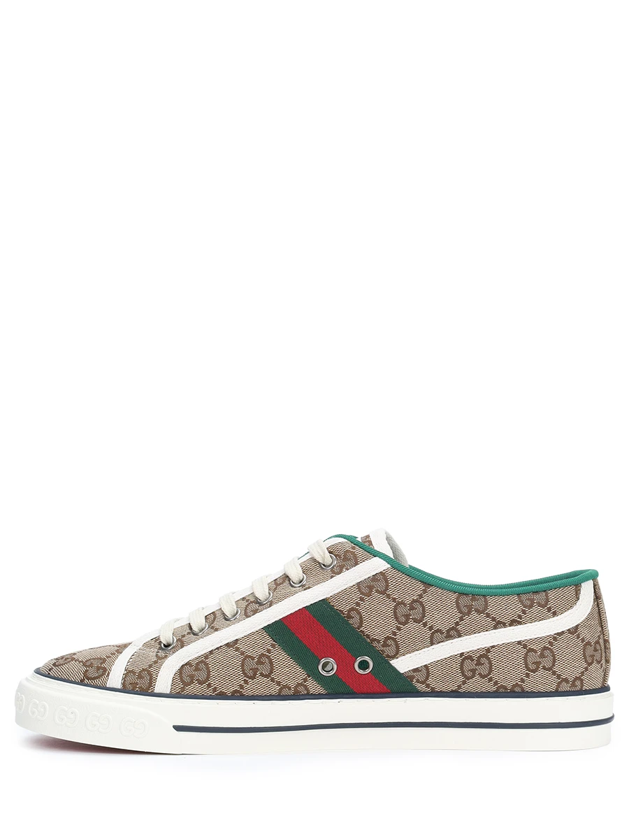 Кеды текстильные G Gucci Tennis 1977 GUCCI 606111 HVK20 9766 Бежевый  Фото 3