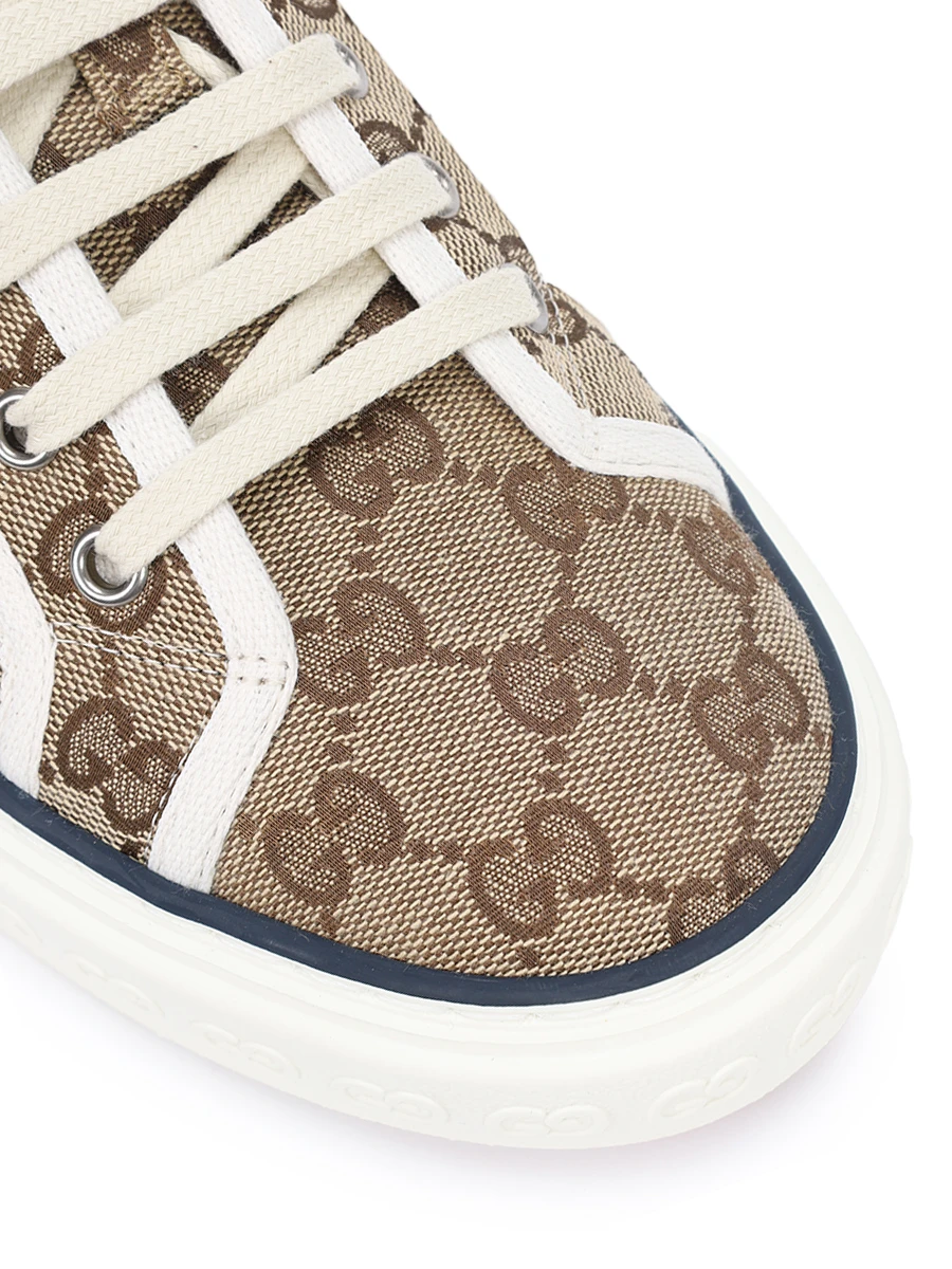 Кеды текстильные G Gucci Tennis 1977 GUCCI 606111 HVK20 9766 Бежевый  Фото 5