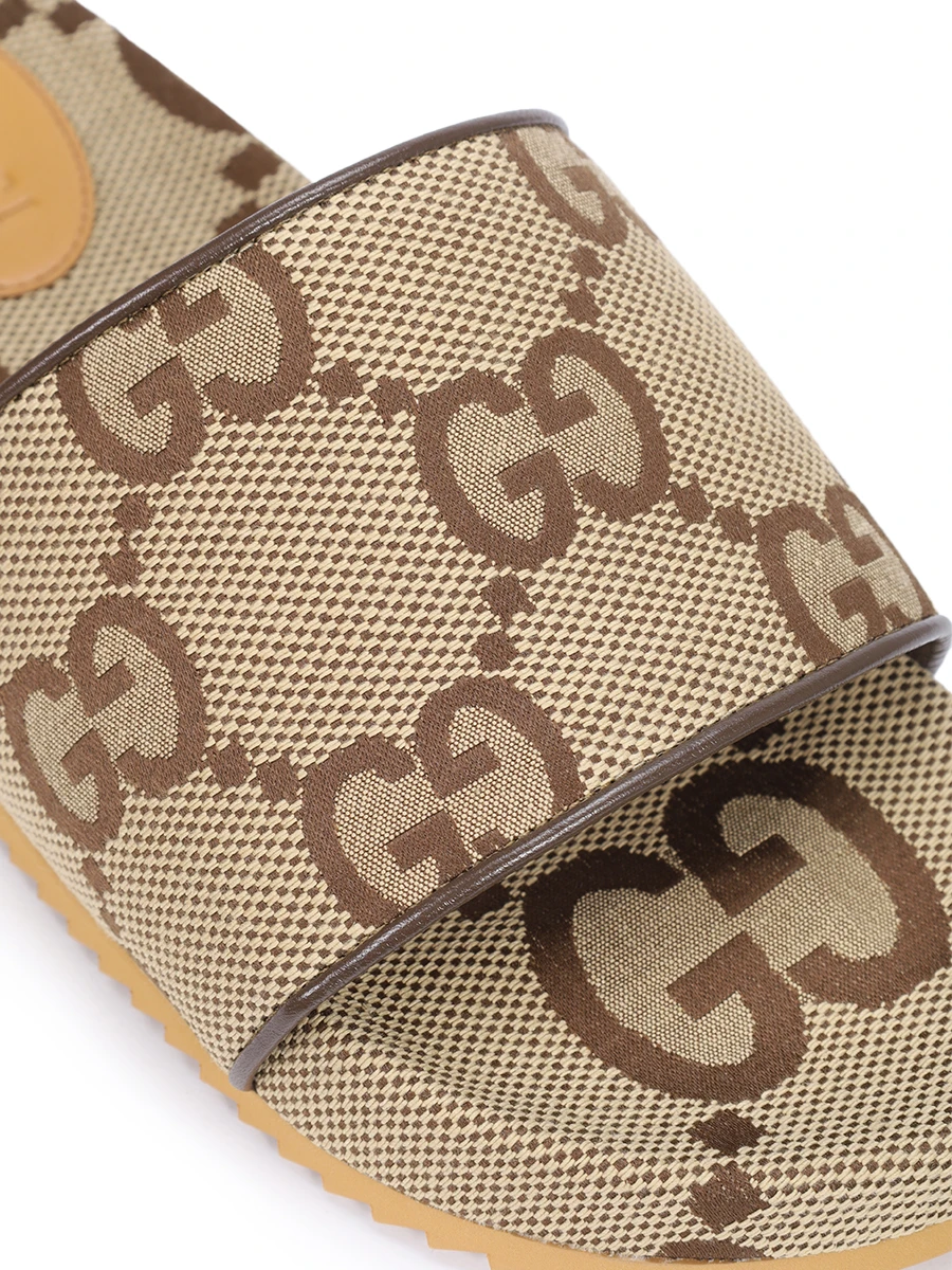 Шлепанцы текстильные GUCCI 624695 UKOD0 2673 Бежевый  Фото 5