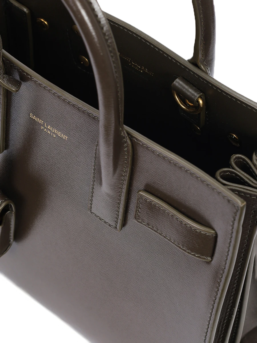 Сумка кожаная Sac de Jour SAINT LAURENT 392035 02G9W 3212 Хаки  Фото 4