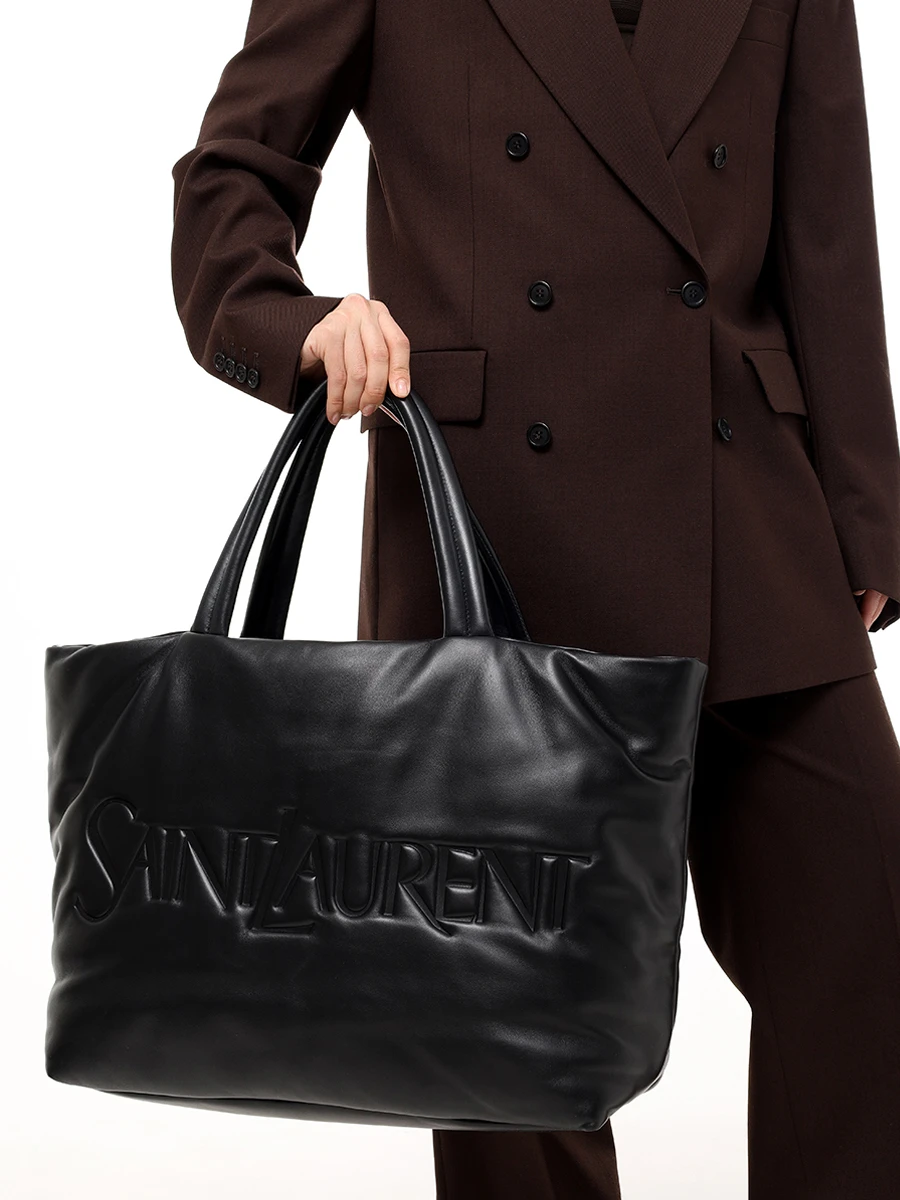 Сумка кожаная SAINT LAURENT 756269 AACIW 1000 Черный  Фото 2