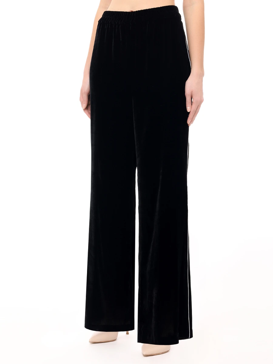 Брюки шелковые YANINA Т-2941 Черный  Фото 4