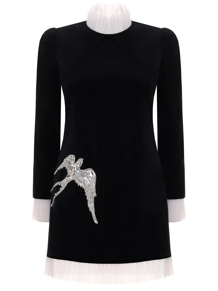 

Платье шелковое, Черный, Т-2846