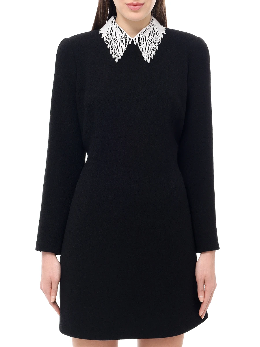 Платье шерстяное YANINA Т-2847 Черный  Фото 4