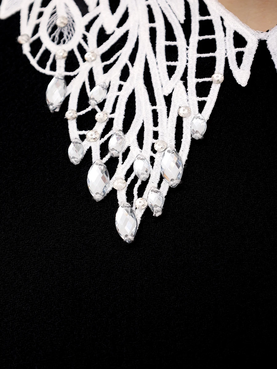 Платье шерстяное YANINA Т-2847 Черный  Фото 6