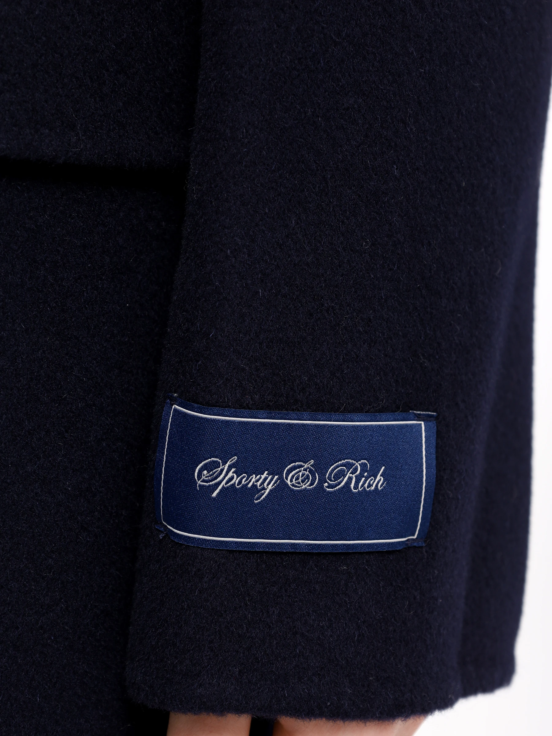Пальто шерстяное SPORTY & RICH OW025500000BL32/31 Синий  Фото 6