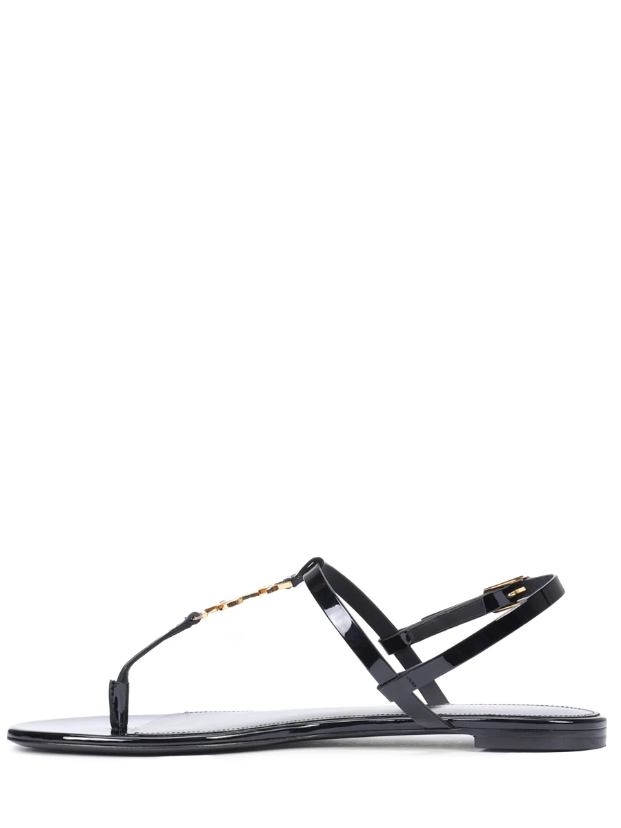 Сандалии кожаные Cassandra SAINT LAURENT 659817 B8IKK 1000 Черный Черный  Фото 3