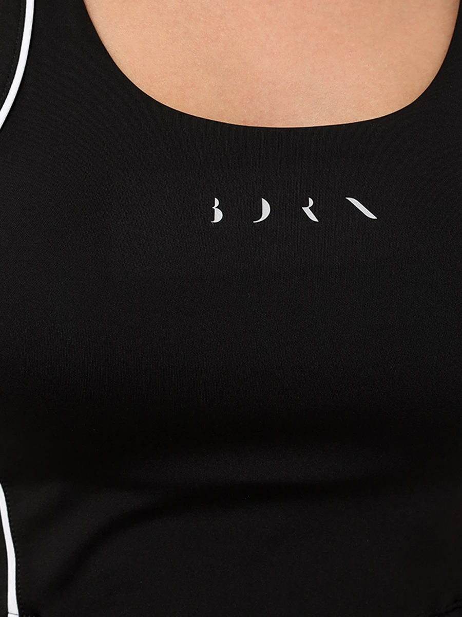 Топ с логотипом BORN FW24CS43-B INDRA Черный  Фото 5