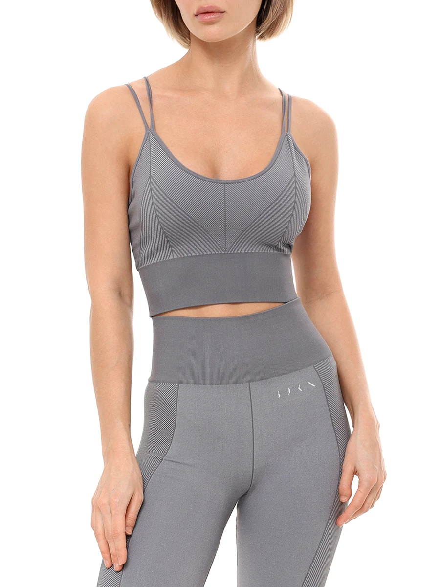 Топ однотонный BORN FW24SM16-B SAKURA Серый  Фото 4