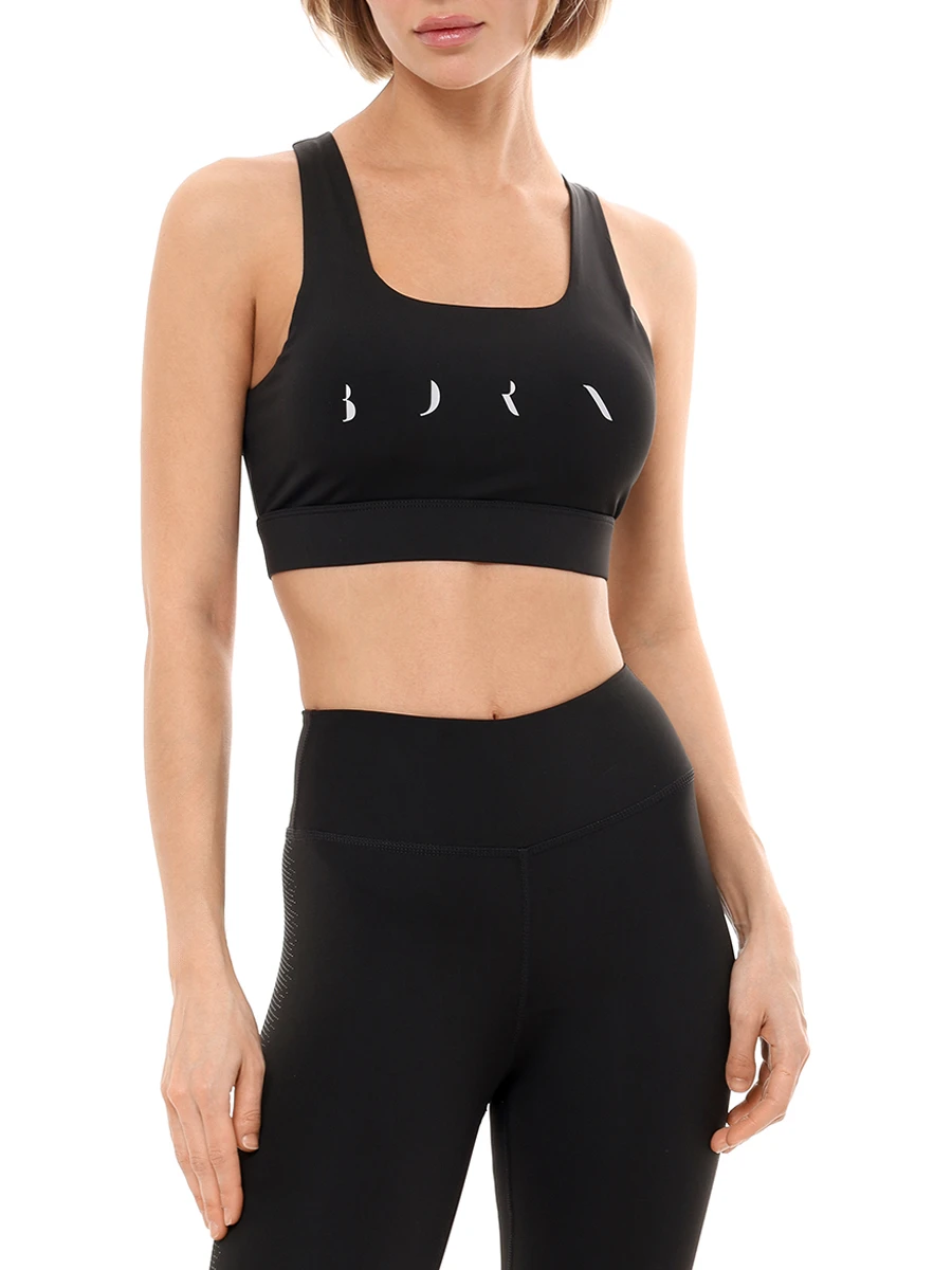 Топ с логотипом BORN FW224CS100-C NIGHT Черный  Фото 4