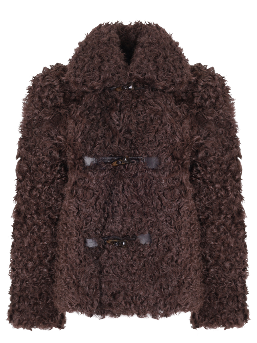 

Полушубок из меха козы, Коричневый, BOН-FW25-36-06-L