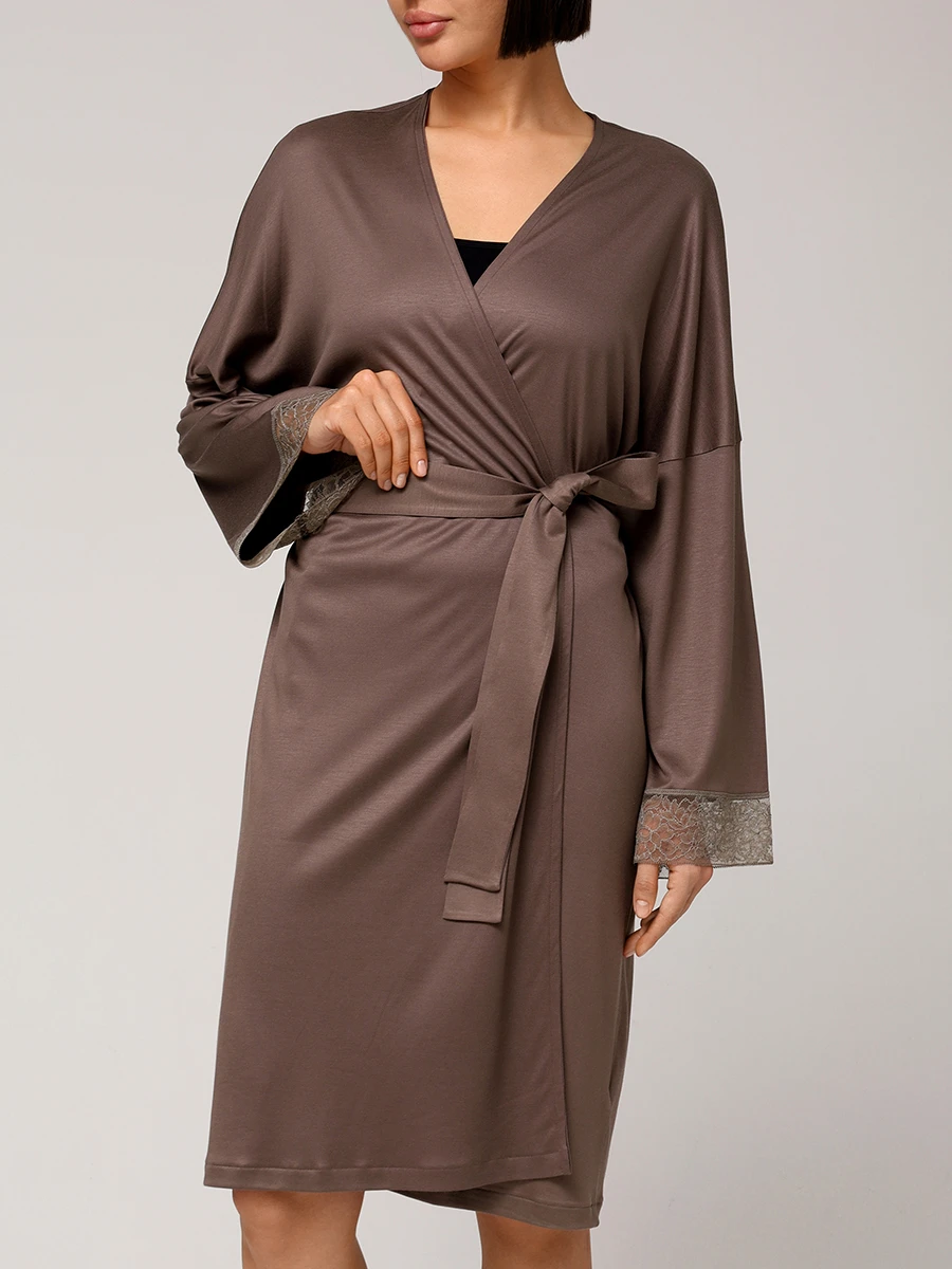 

Халат из модала, Коричневый, 900-55504/792