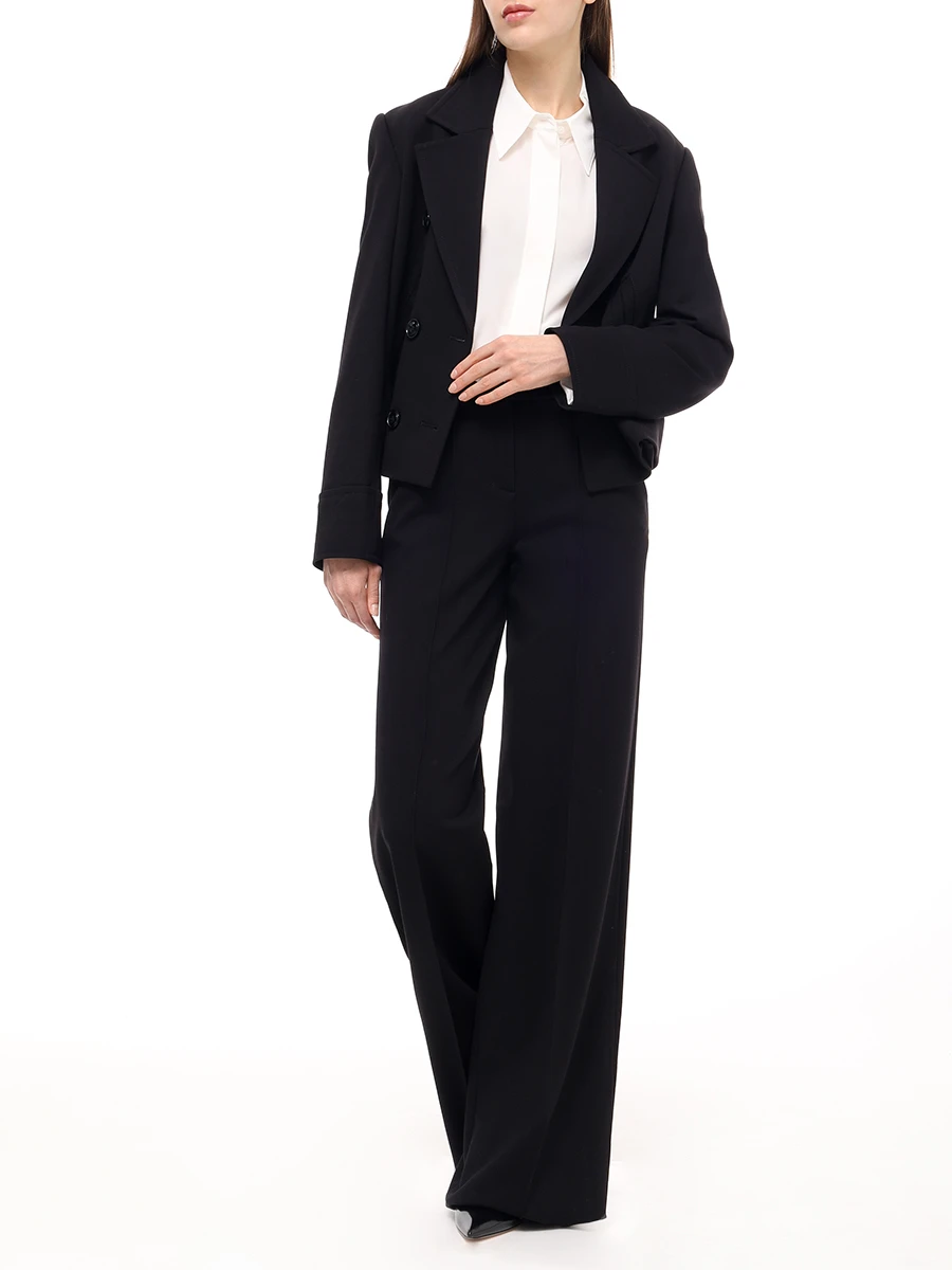 Брюки из вискозы DOROTHEE SCHUMACHER 848003 / 999 Черный  Фото 2