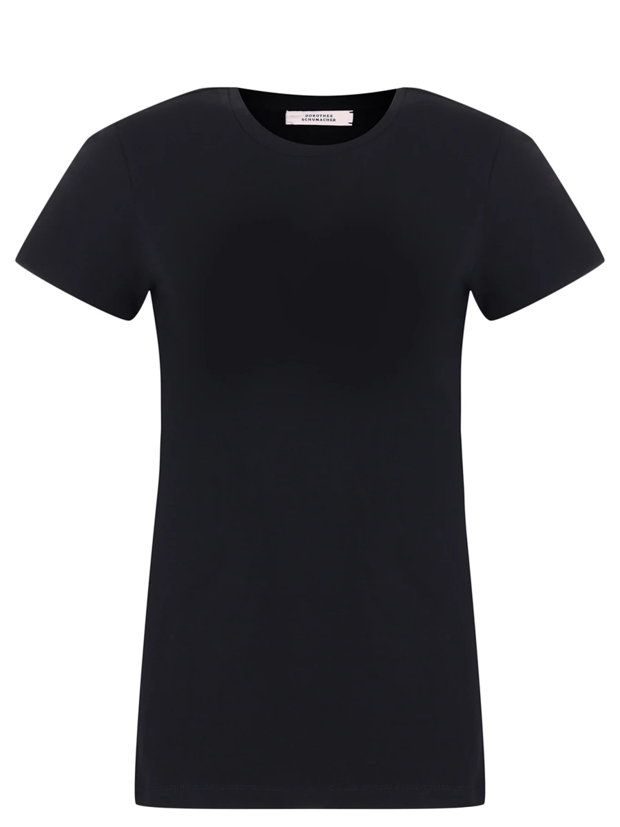 Футболка хлопковая DOROTHEE SCHUMACHER 028304 / 999 Черный 