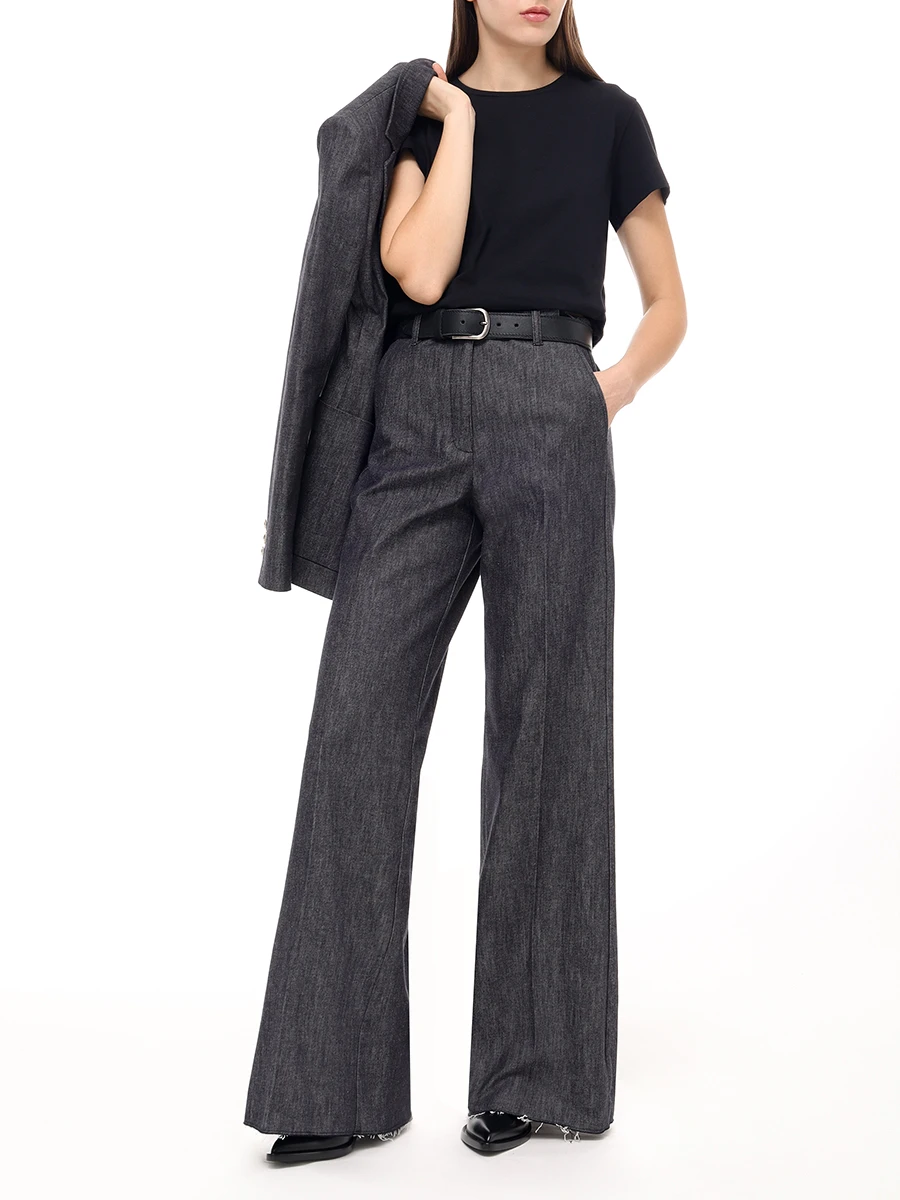 Футболка хлопковая DOROTHEE SCHUMACHER 028304 / 999 Черный  Фото 2