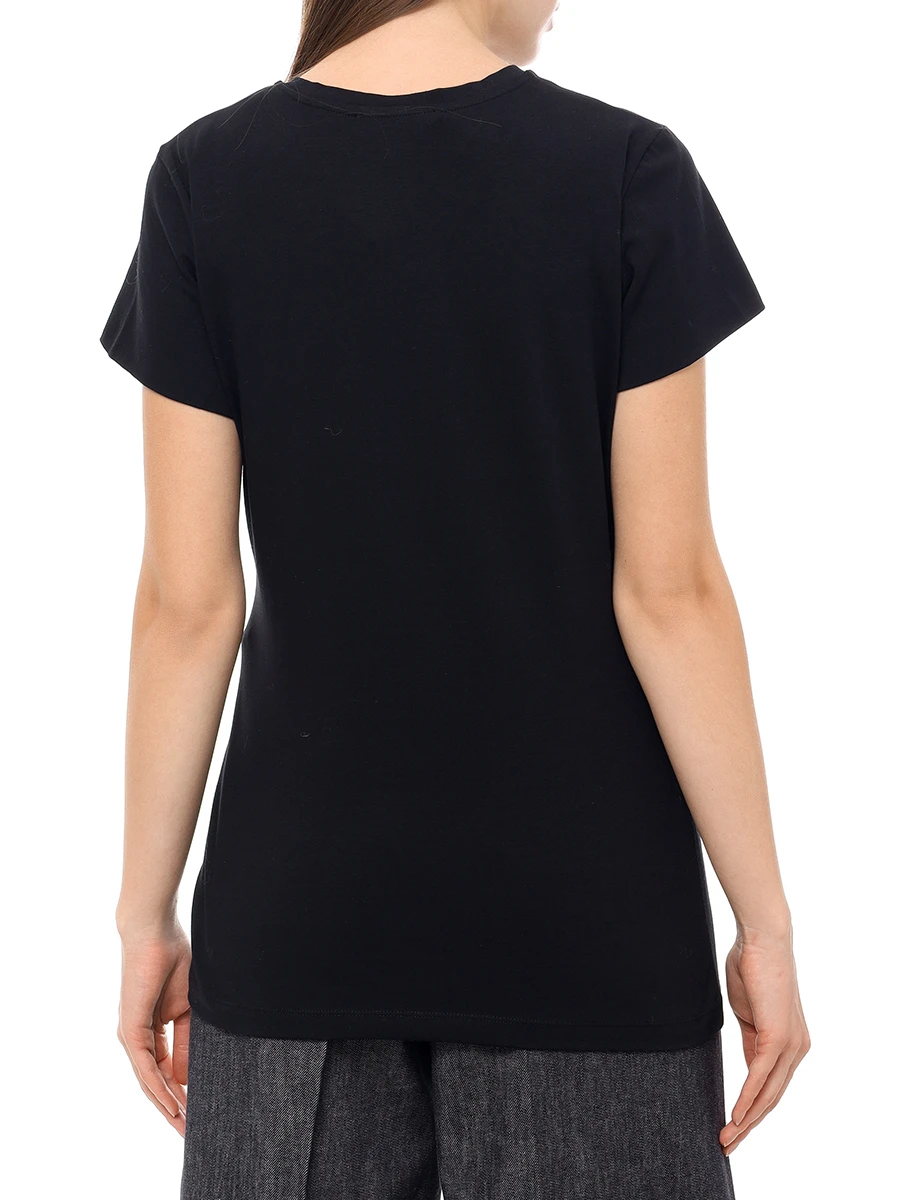 Футболка хлопковая DOROTHEE SCHUMACHER 028304 / 999 Черный  Фото 3