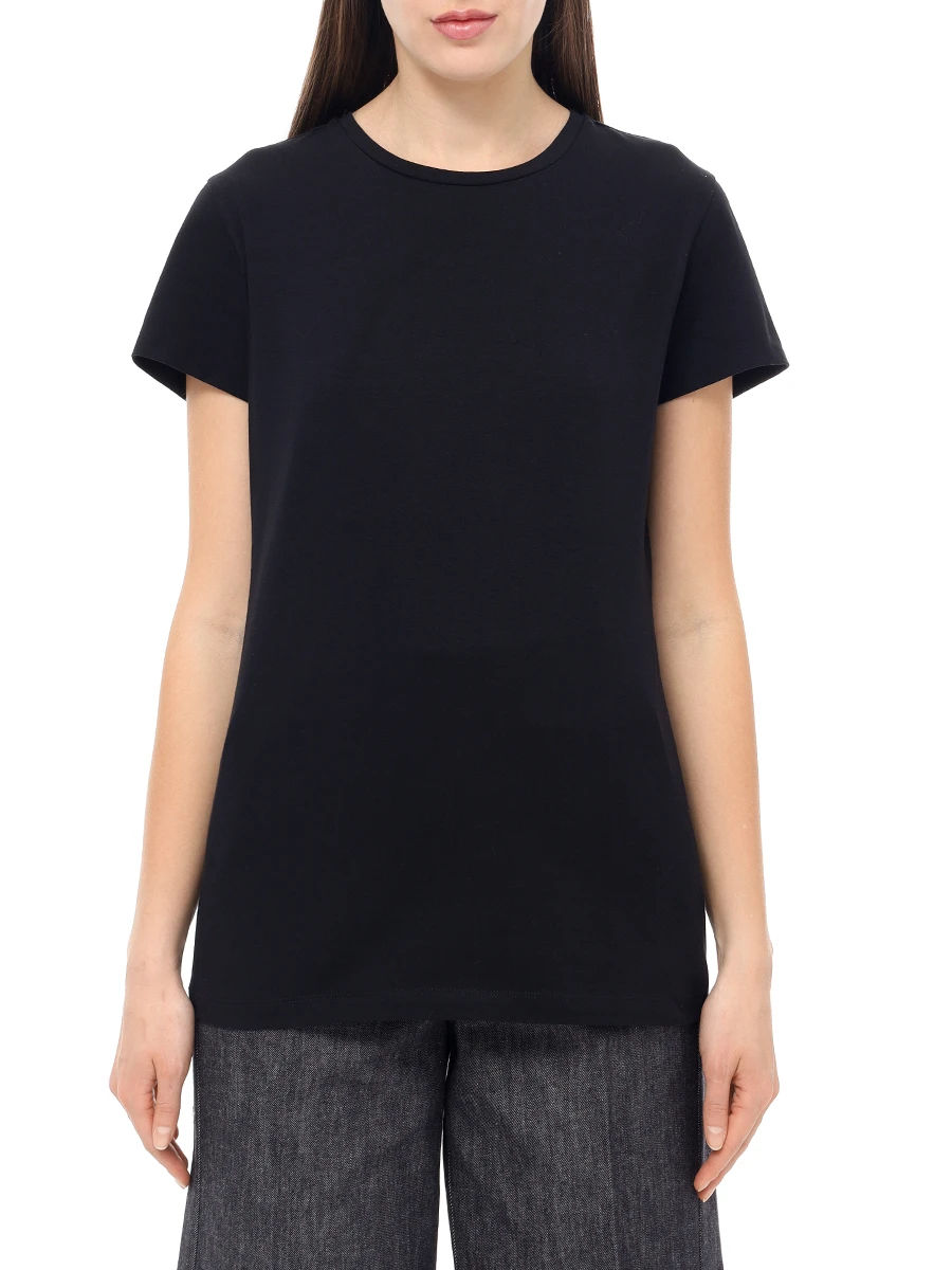 Футболка хлопковая DOROTHEE SCHUMACHER 028304 / 999 Черный  Фото 4