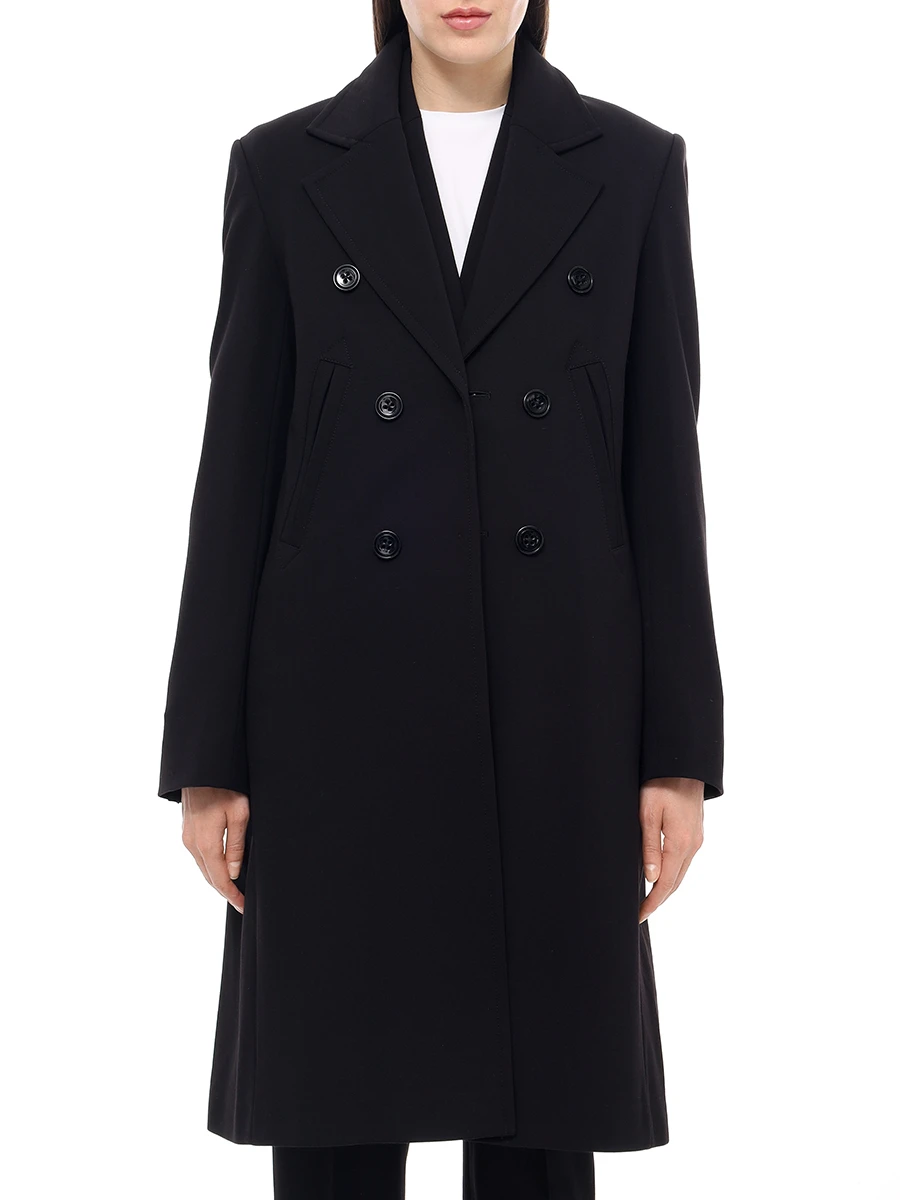 Пальто из вискозы DOROTHEE SCHUMACHER 848001 / 999 Черный  Фото 4