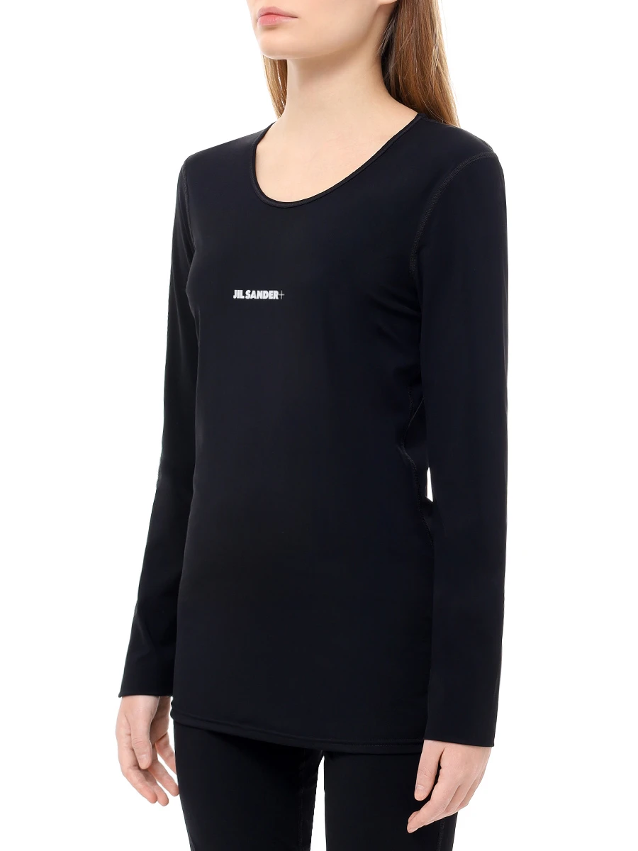 Футболка однотонная JIL SANDER J40GC0019 J20031 001 Черный  Фото 4