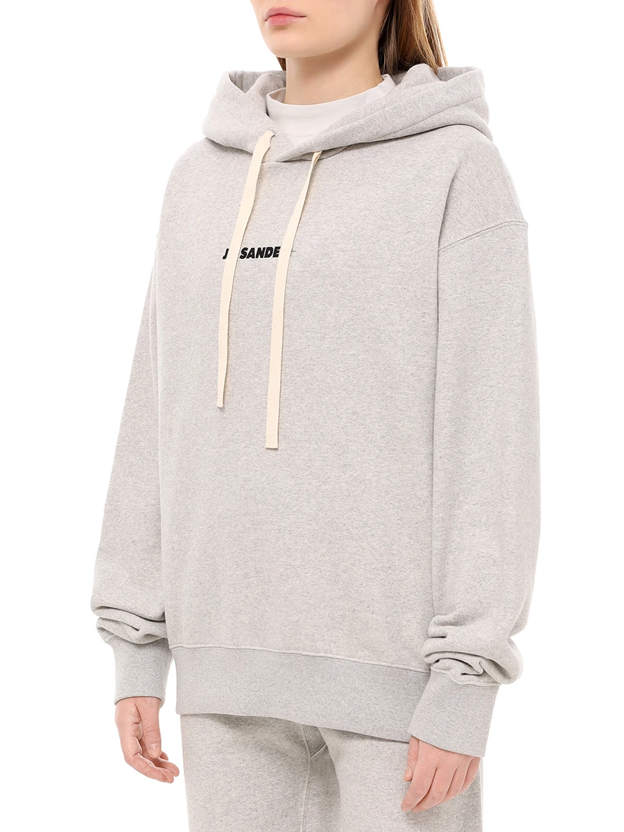 Худи хлопковое JIL SANDER J40GU0002 J20010 052 Серый  Фото 4