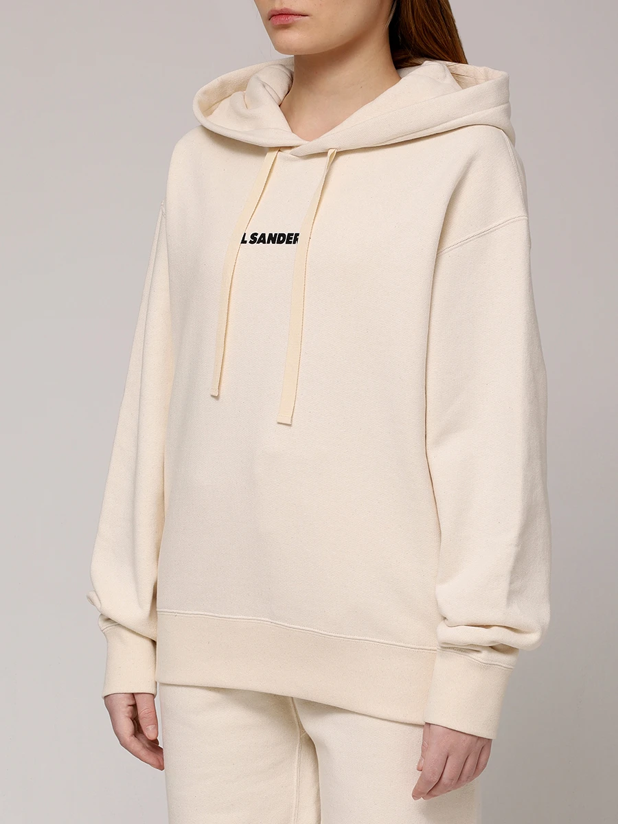 Худи хлопковое JIL SANDER J40GU0002 J20010 279 Кремовый  Фото 4