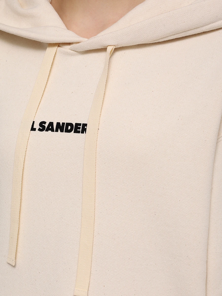 Худи хлопковое JIL SANDER J40GU0002 J20010 279 Кремовый  Фото 5