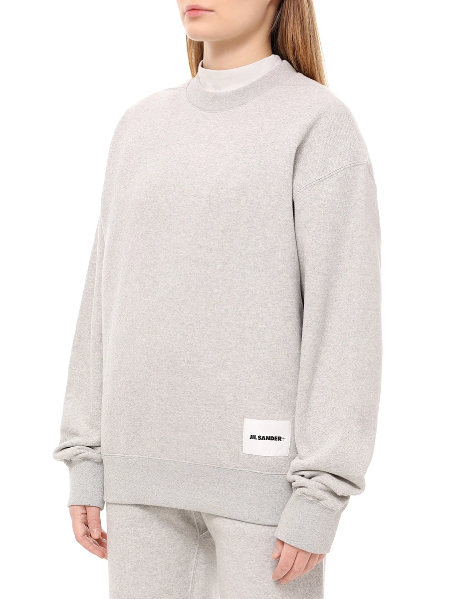 Толстовка хлопковая JIL SANDER J40GU0102 J20010 052 Серый  Фото 4